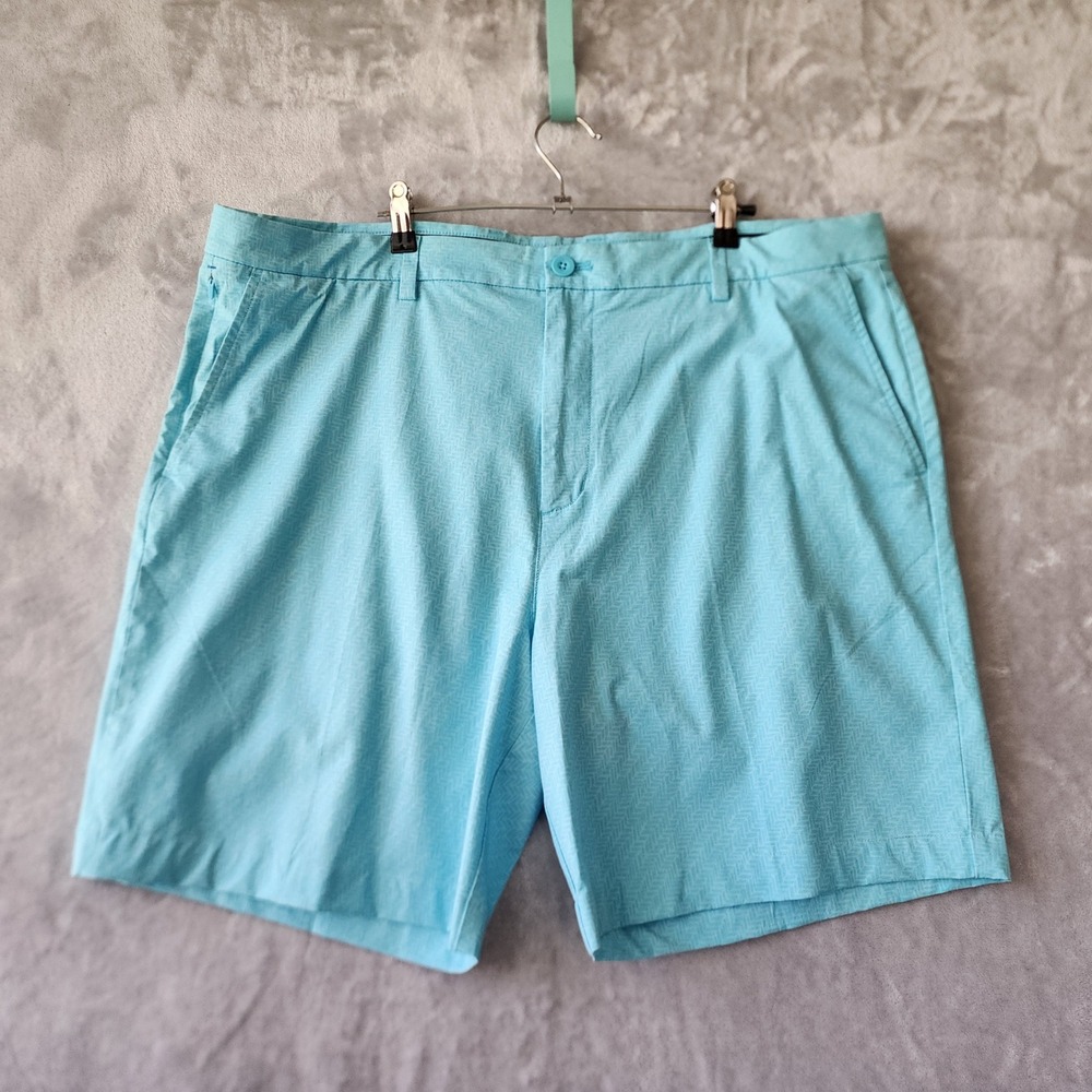 Vineyard Vines Shorts Men Size 40 On The Go Performance Flex Blue Herringbone 8"